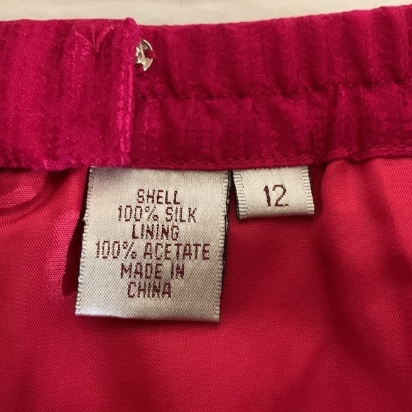Vibrant Pink 100% Silk MIDI Skirt, 12 - Picture 7 of 7